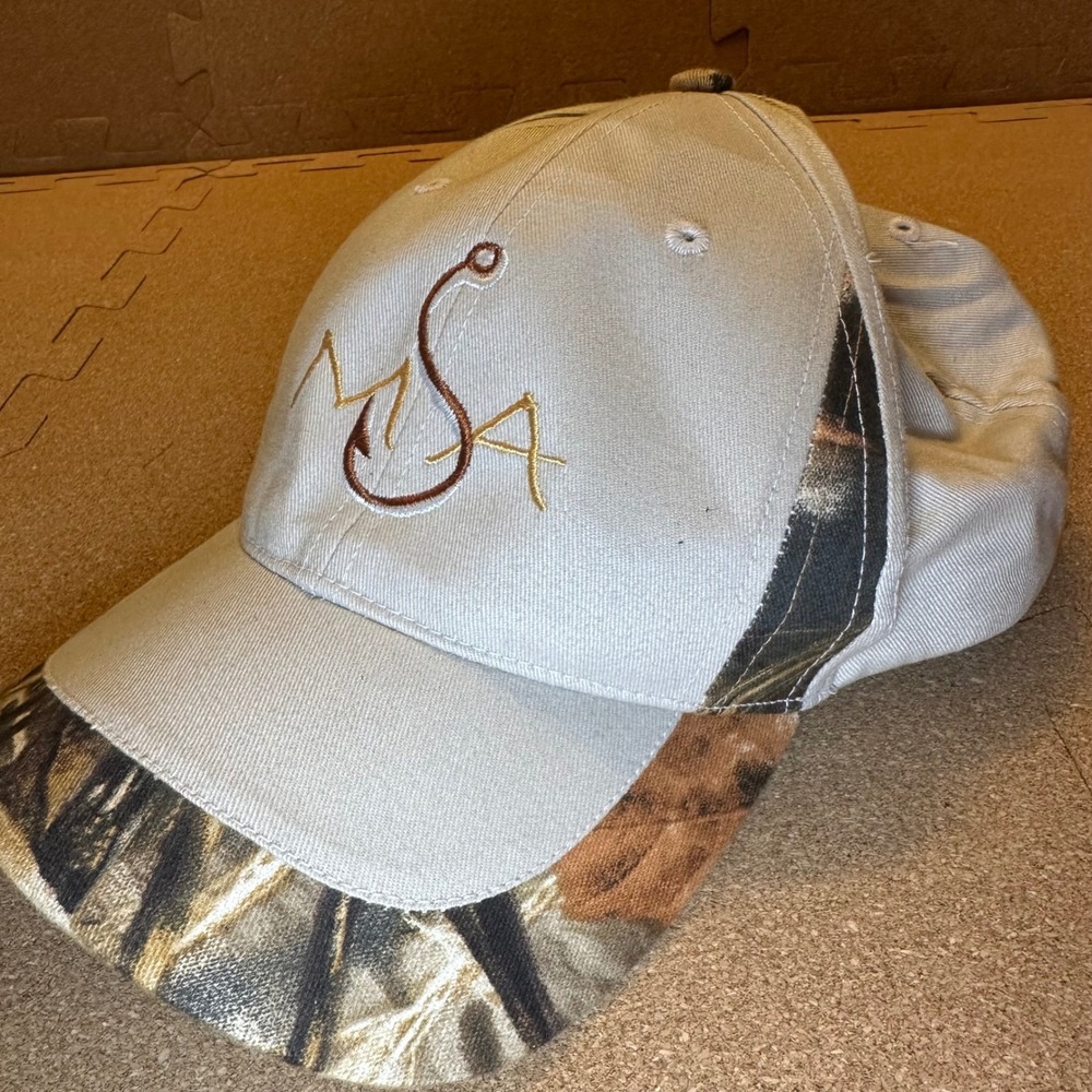 Legend Muskegon Sportfishing Association Hat Mens OSFA Tan Camo Fishing Cap USA - Picture 2 of 6
